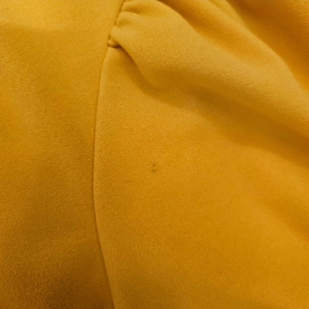 NY&C Womens Mustard Yellow Keyhole Neck Puff Sleeve Belted Midi Dress Size XXL - Picture 9 of 13